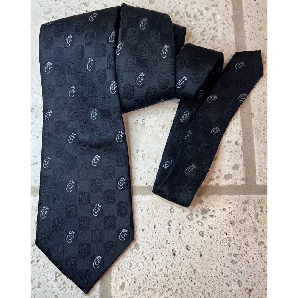 Chick-fil-A 100% Silk Neck Tie Black White
